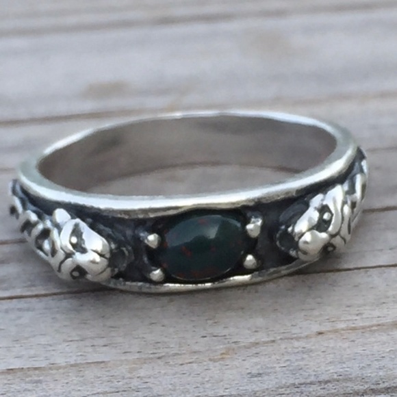 LION head Ring .925 Sterling Silver w/ genuine Bloodstone gem Celtic Lion USA - Picture 9 of 10